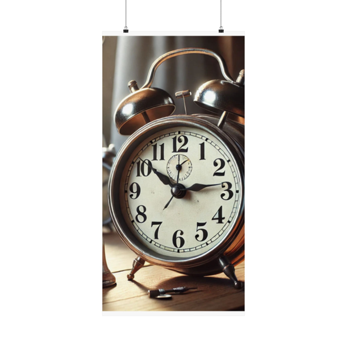 Vintage Alarm Clock Morning Routine Classic Clock Poster