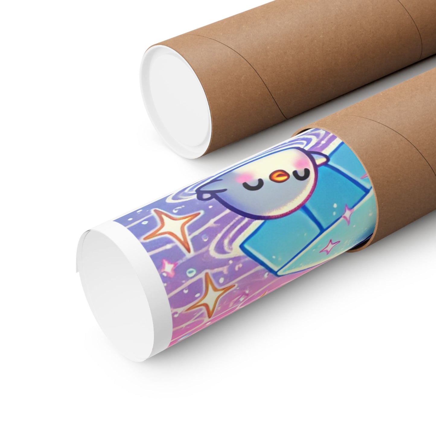 Cute Winter Penguin Ice Floe Kawaii Art Poster