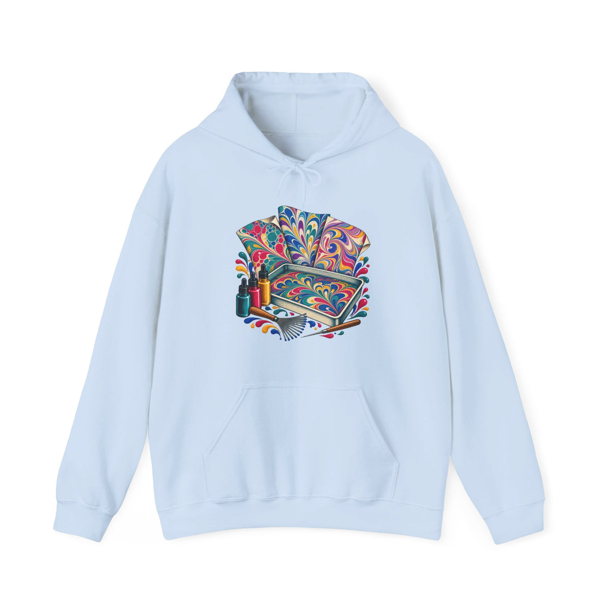 Colorful Paper Marbling Workshop Hoodie