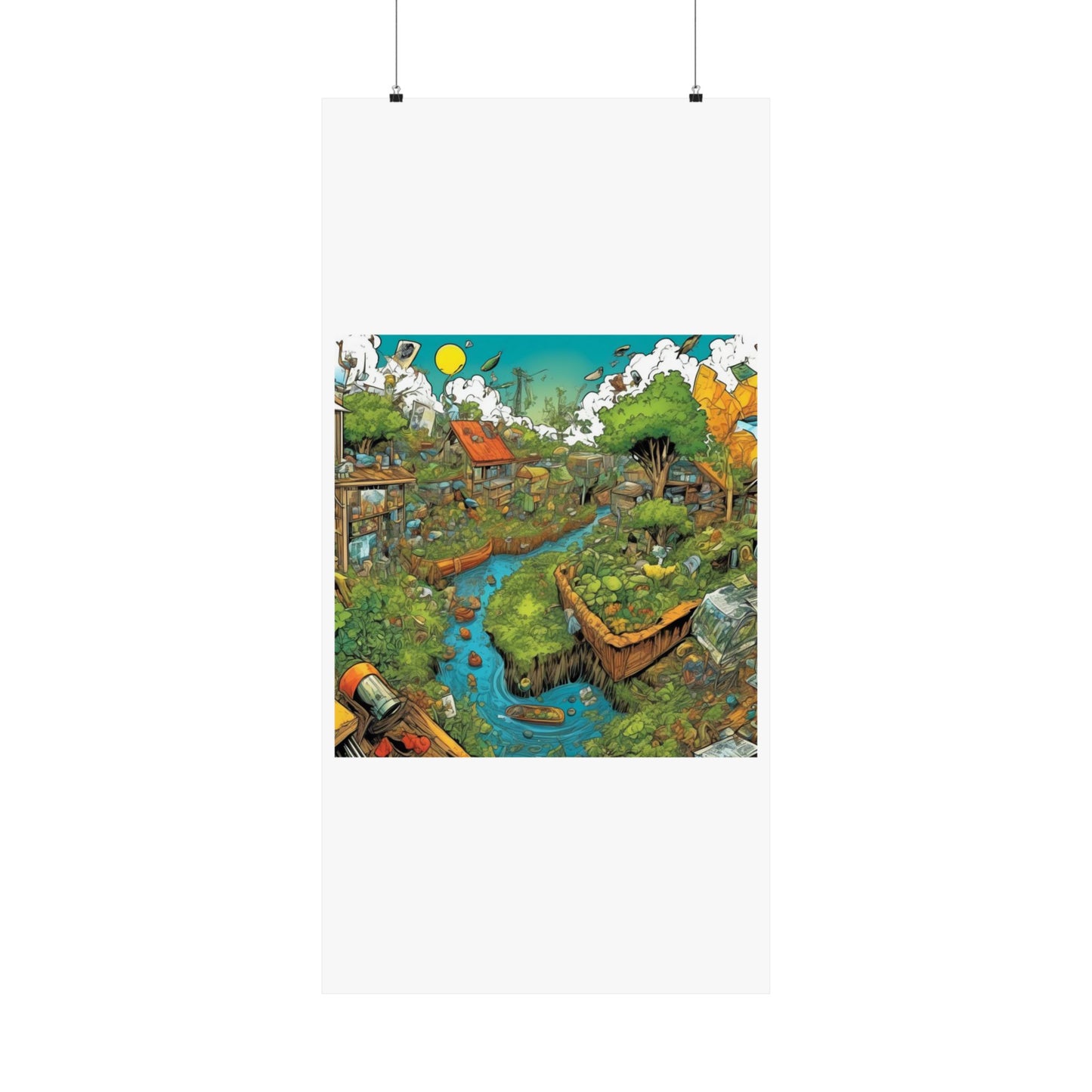 Whimsical Garden Stream Nature Gift Art Poster