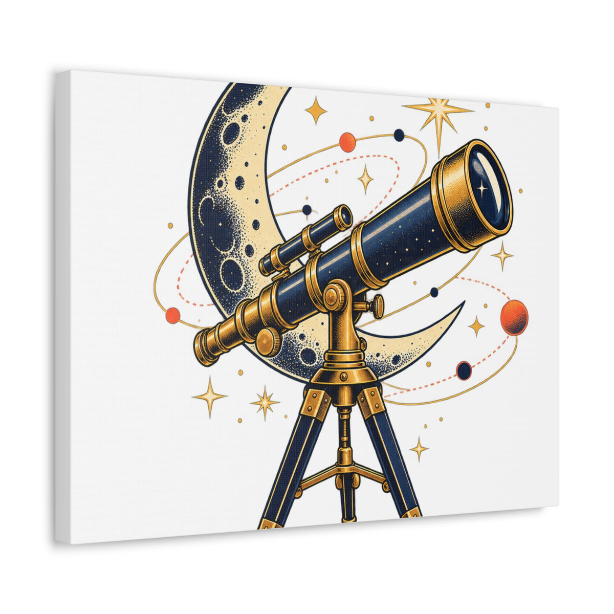 Vintage Telescope Celestial Astronomy Canvas