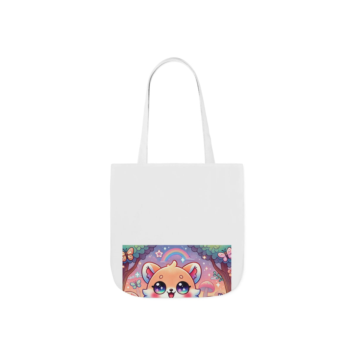 Pastel Woodland Fox Mushroom Kawaii Canvas Tote Bag