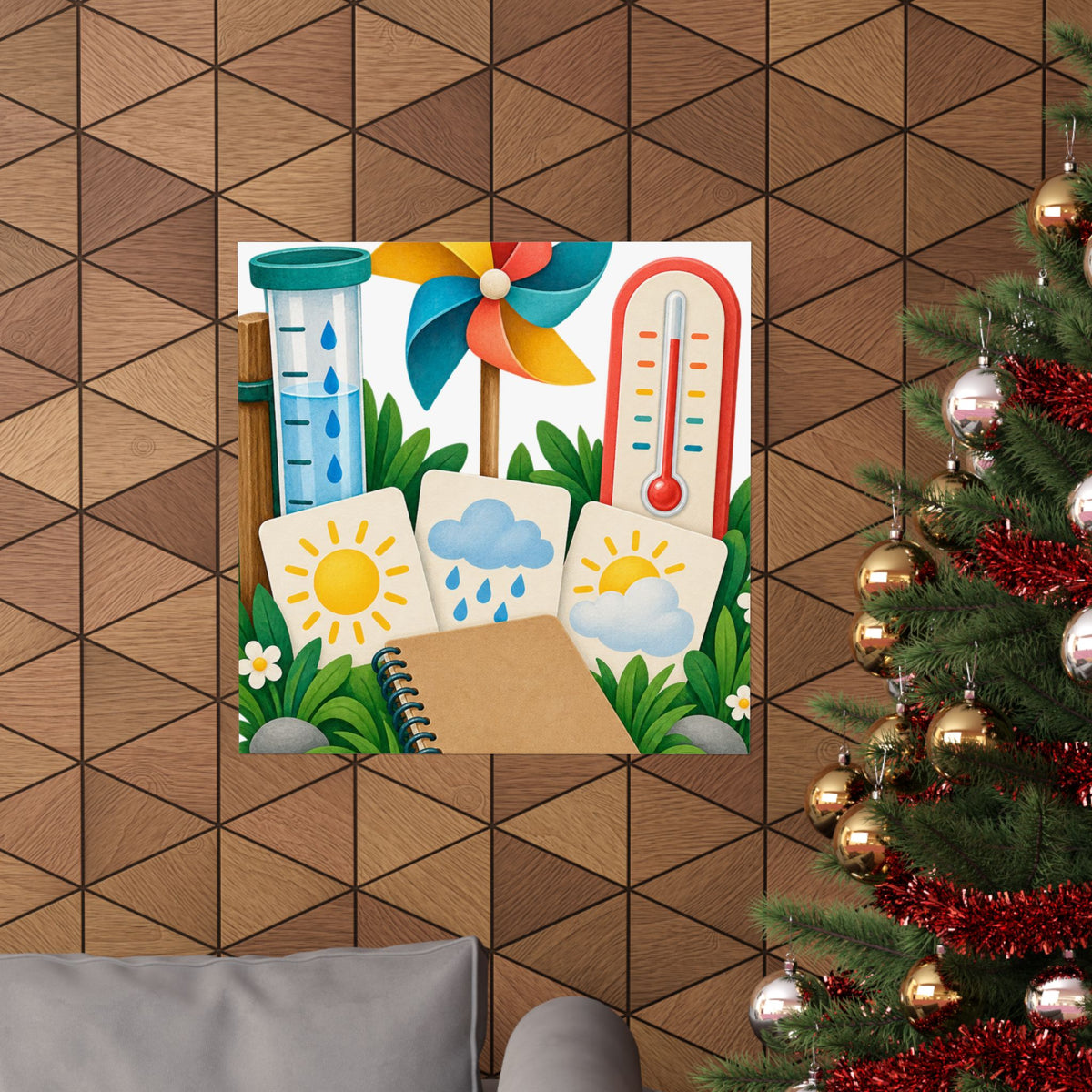 Colorful Backyard Weather Watching Kit Poster