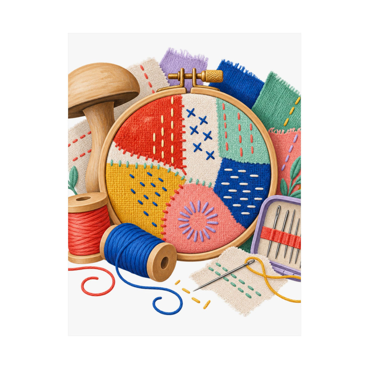 Colorful Visible Mending Workshop Poster