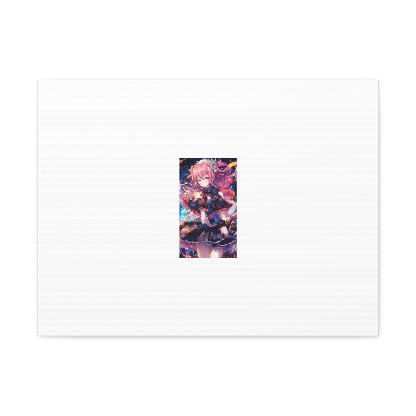 Pink Haired Fantasy Heroine Anime Portrait Canvas Wall Art