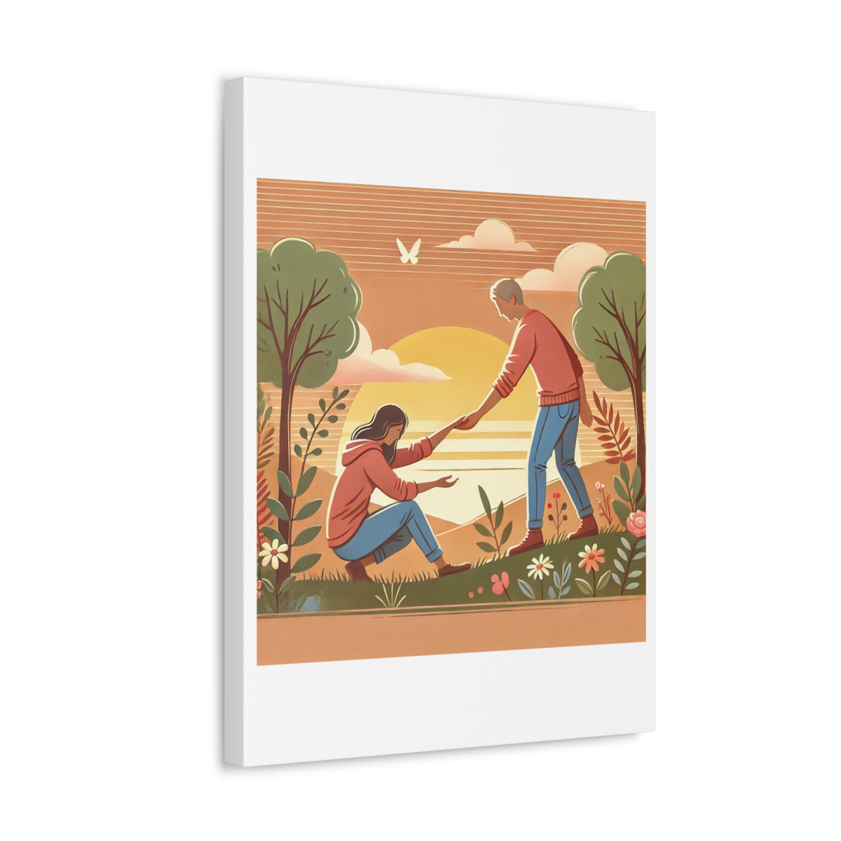 Helping Hands Sunset Garden Canvas Wall Art