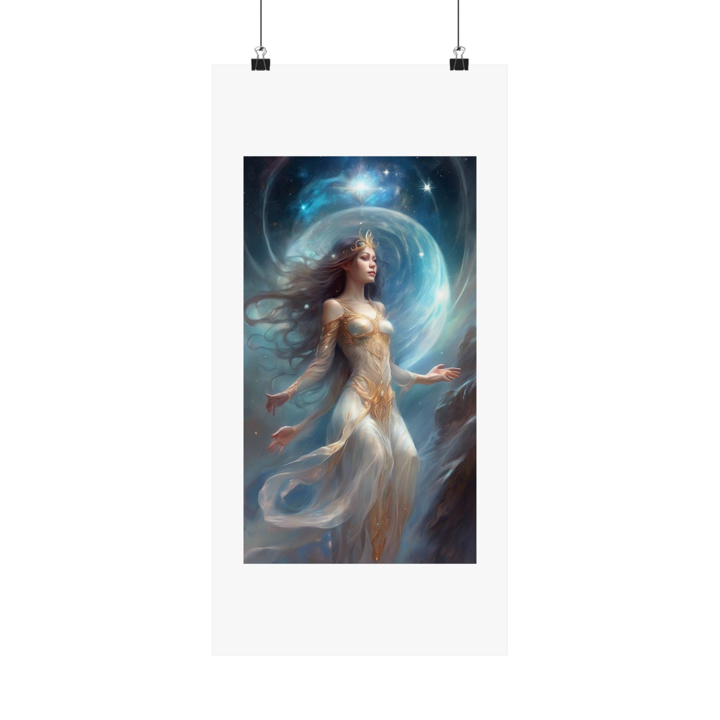Lunar Celestial Queen Fantasy Portrait Poster