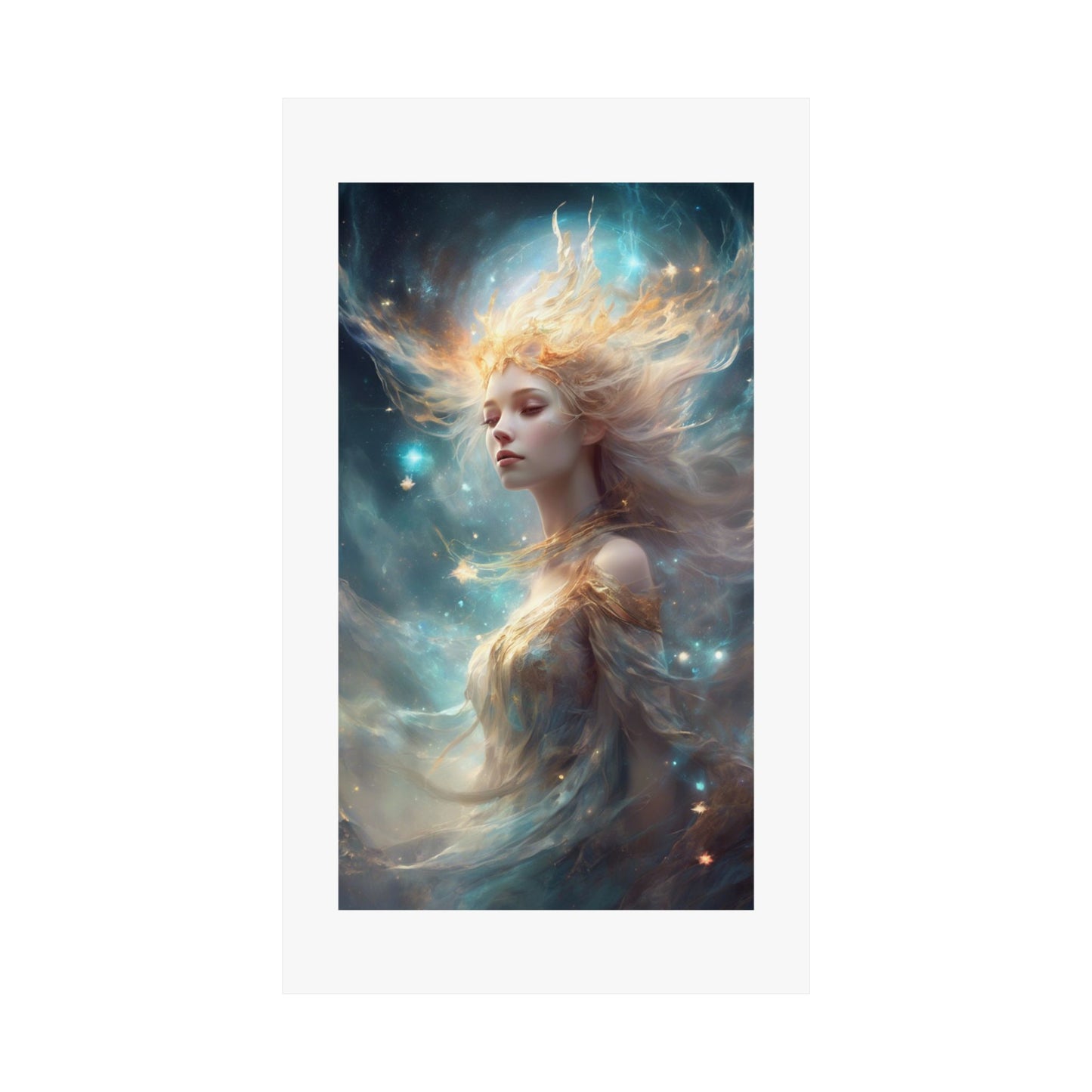 Solar Celestial Spirit Fantasy Portrait Poster