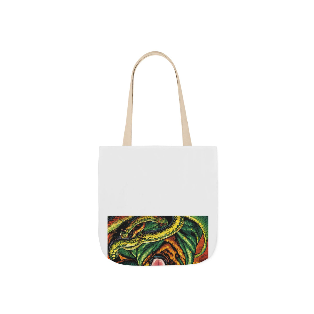 Surreal Serpent Hound Dark Fantasy Canvas Tote Bag