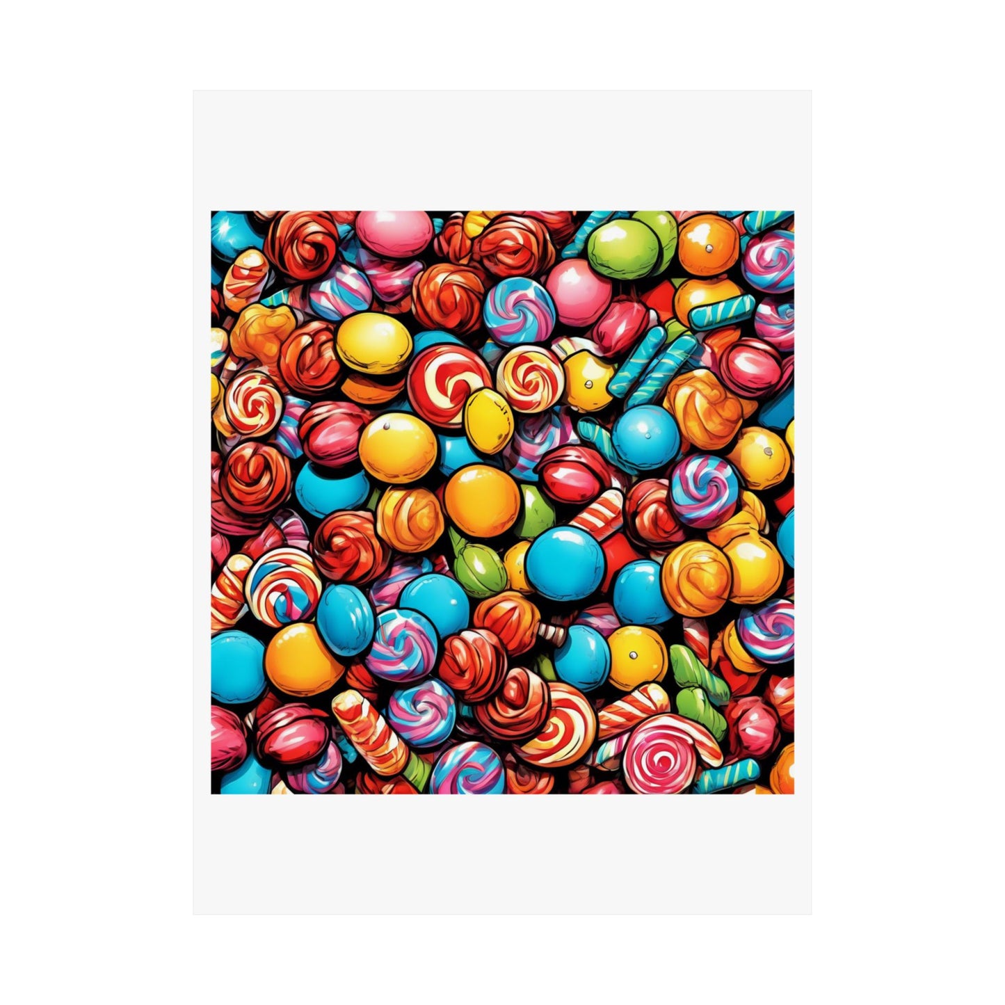 Colorful Candy Pattern Sweets Gift Art Poster