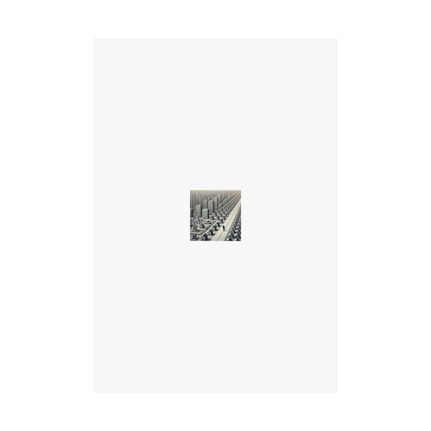 Monochrome Urban Factory Cityscape Poster Industrial Wall Art Gift