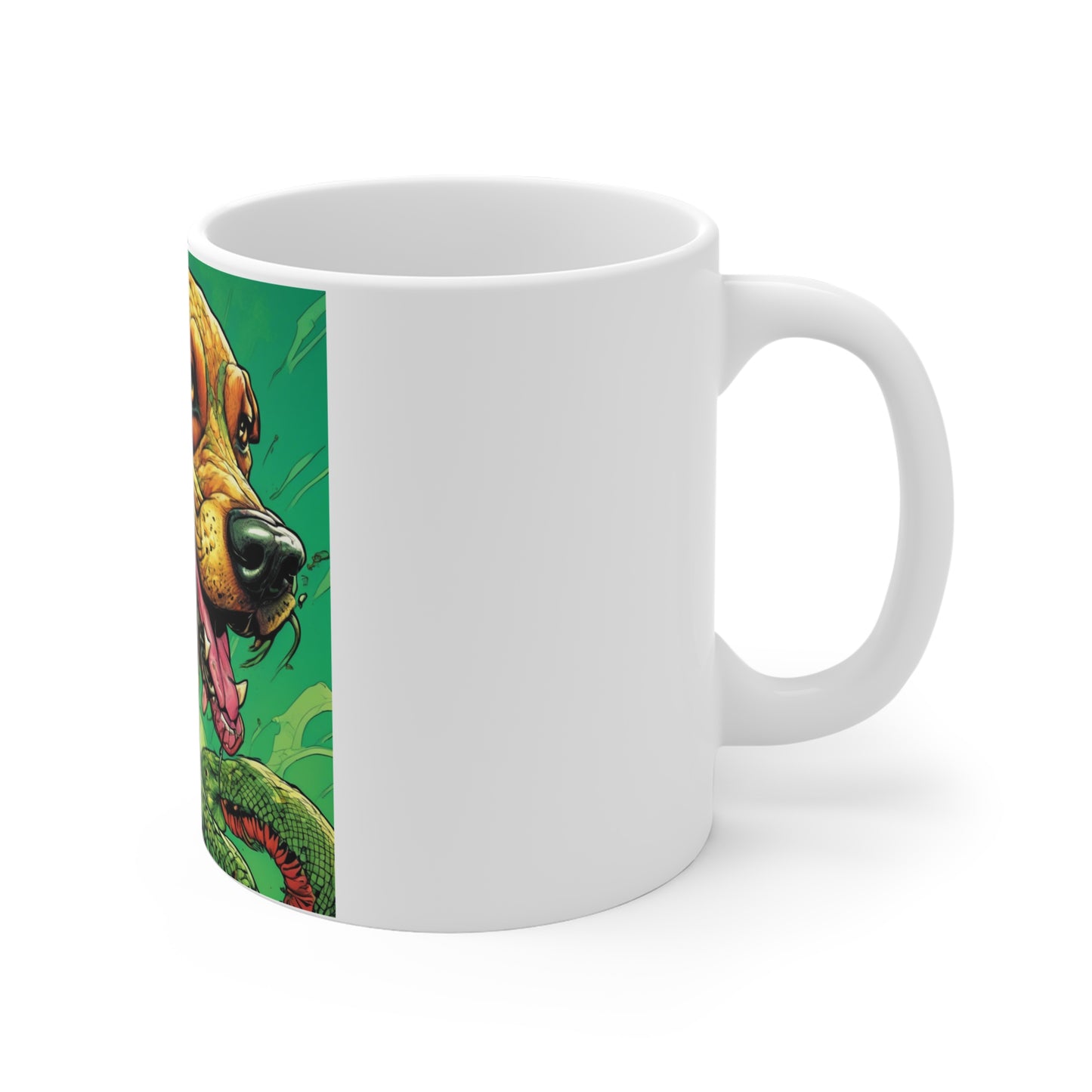 Serpent Guardian Dog Bold Fantasy Creature Coffee Mug