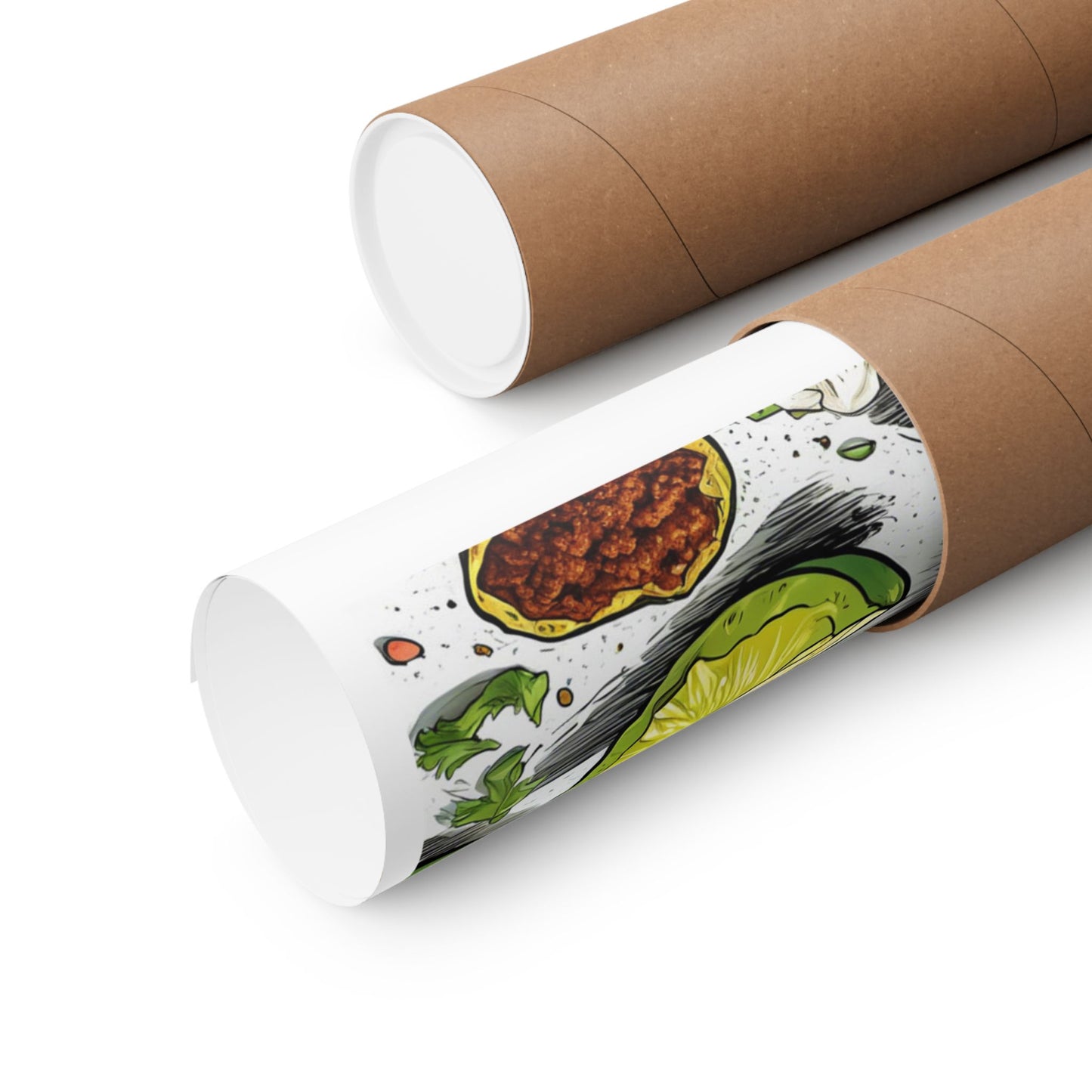 Bold Taco Illustration Foodie Gift Art Poster