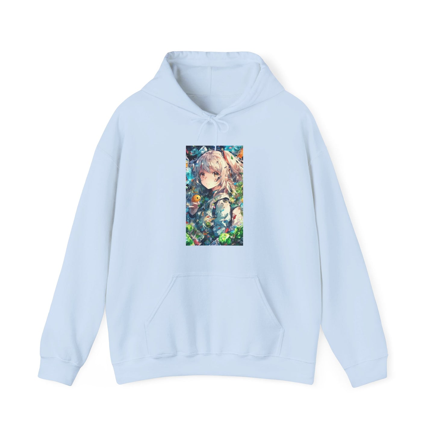 Crystal Bottle Anime Portrait Colorful Graphic Hoodie