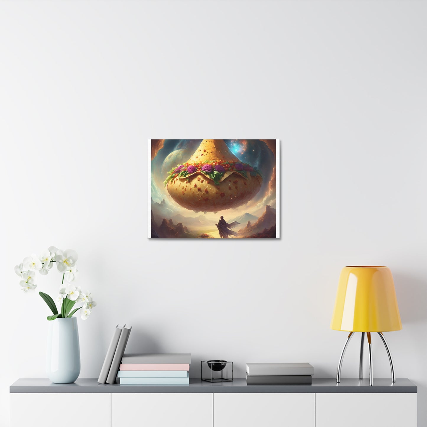 Cosmic Taco Planetoid Surreal Food Fantasy Art Canvas