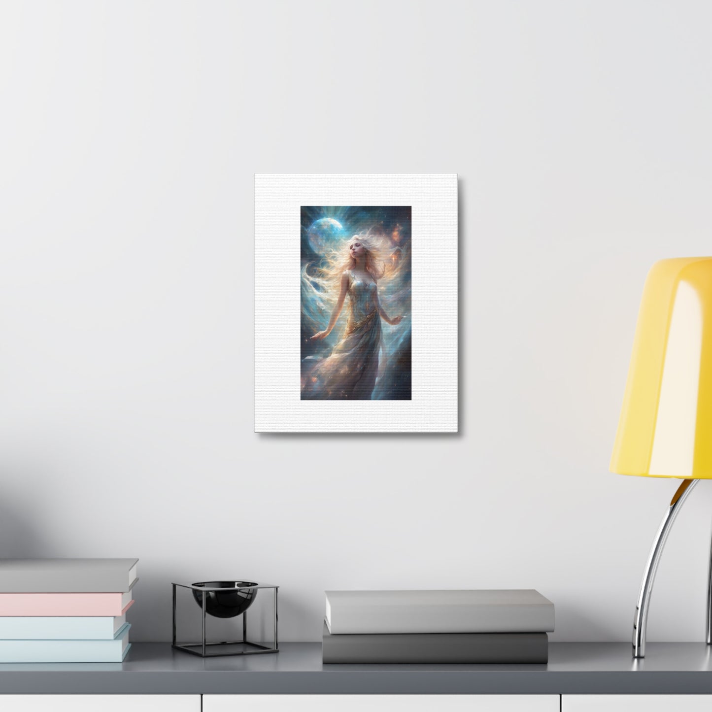 Moonlit Celestial Maiden Fantasy Portrait Canvas