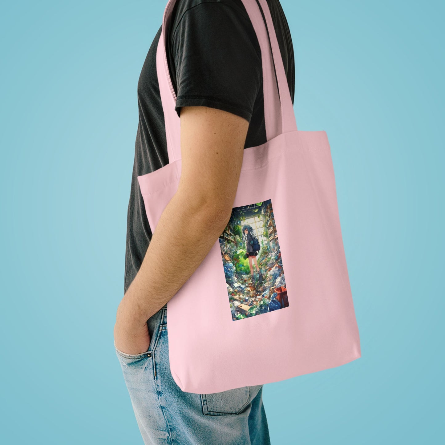 Green Recycling Alley Anime Girl Reusable Eco Tote Bag