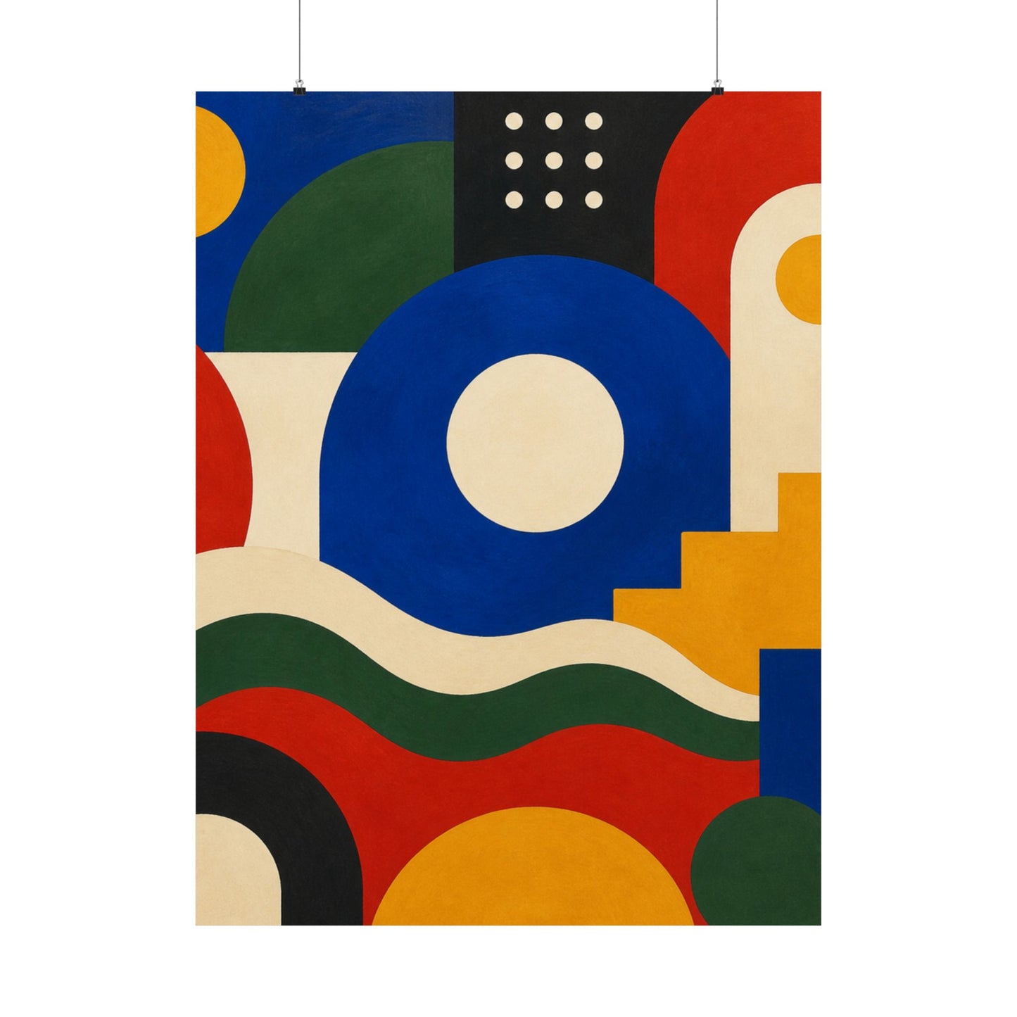 Bold Geometric Balance Abstract Art Poster