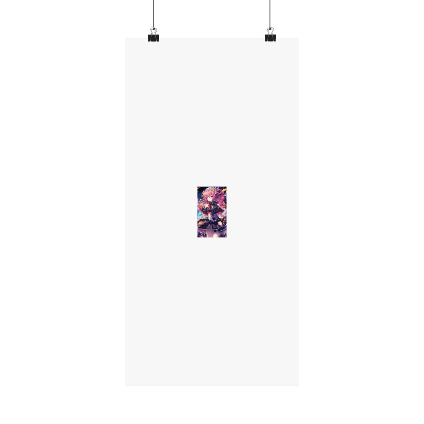 Pink Haired Fantasy Heroine Anime Portrait Poster Art