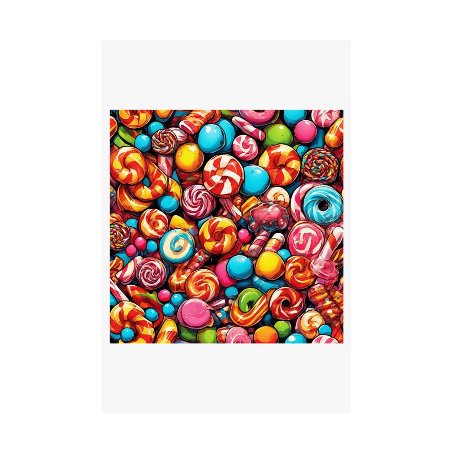 Colorful Candy and Lollipop Pattern Poster