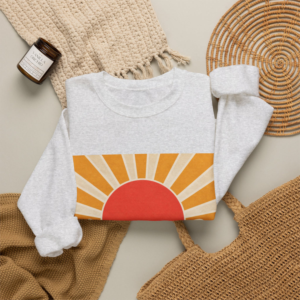 Topographic Sunrise Modern Outdoor Art Sweatshirt