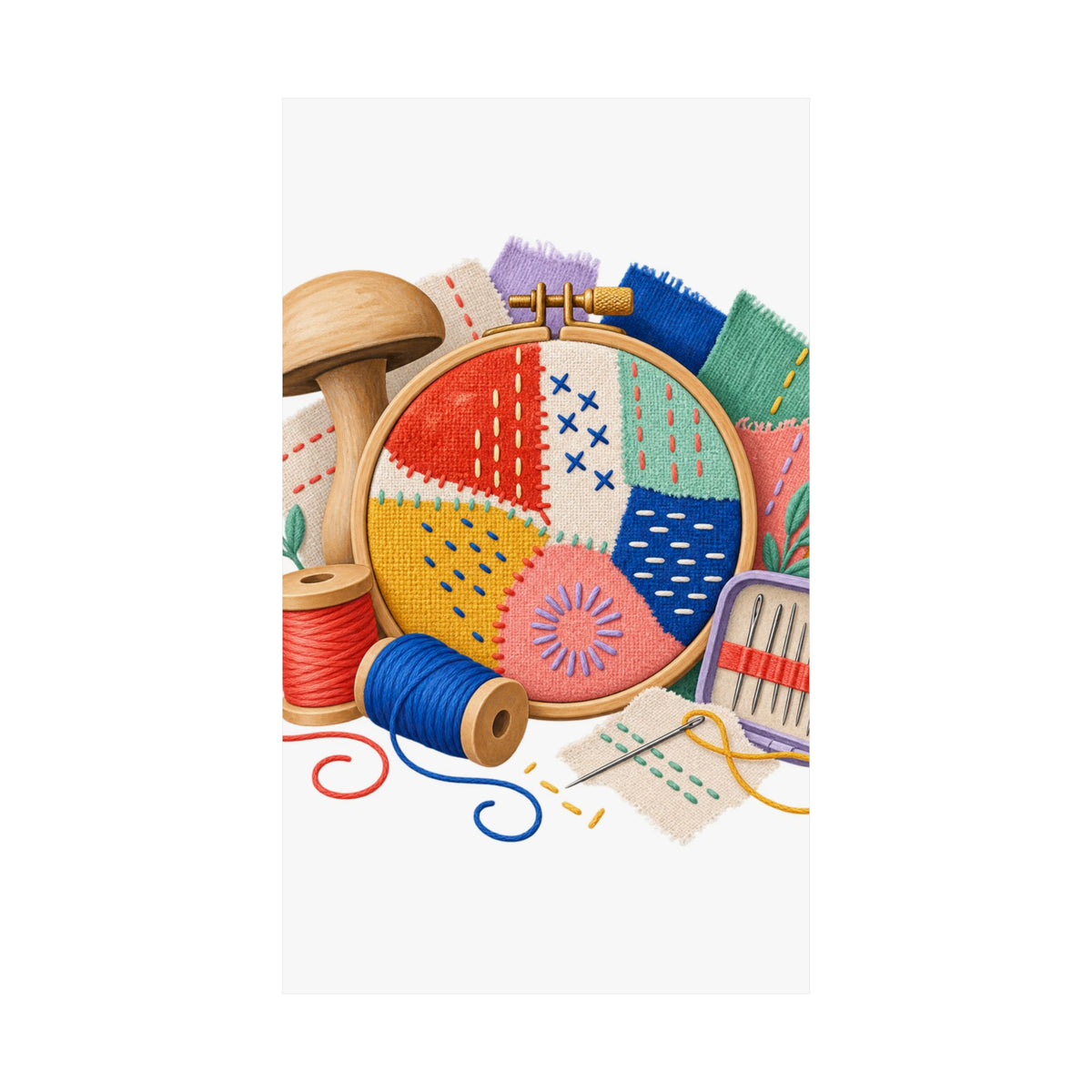 Colorful Visible Mending Workshop Poster