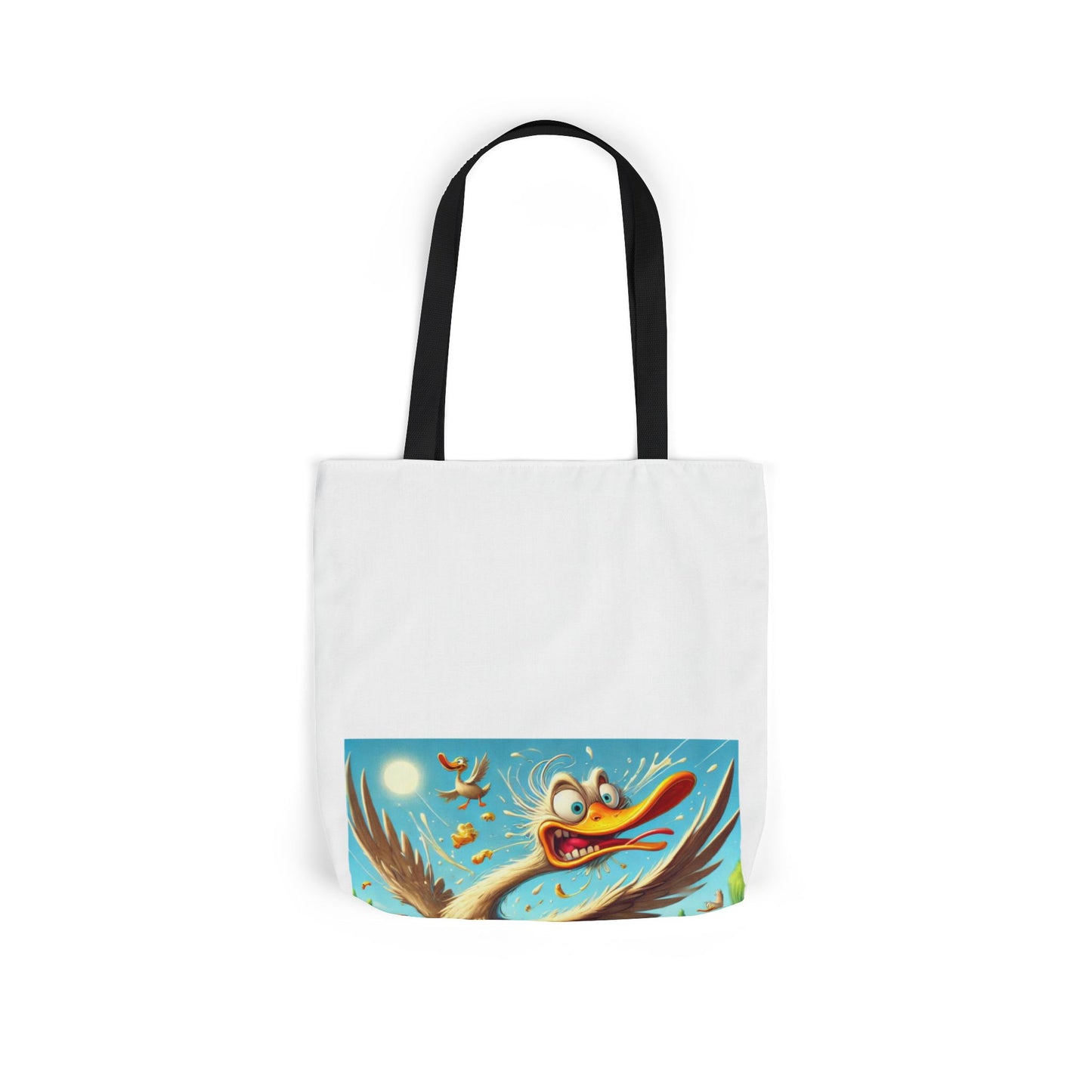 Chaotic Picnic Duck Funny Summer Canvas Tote Bag