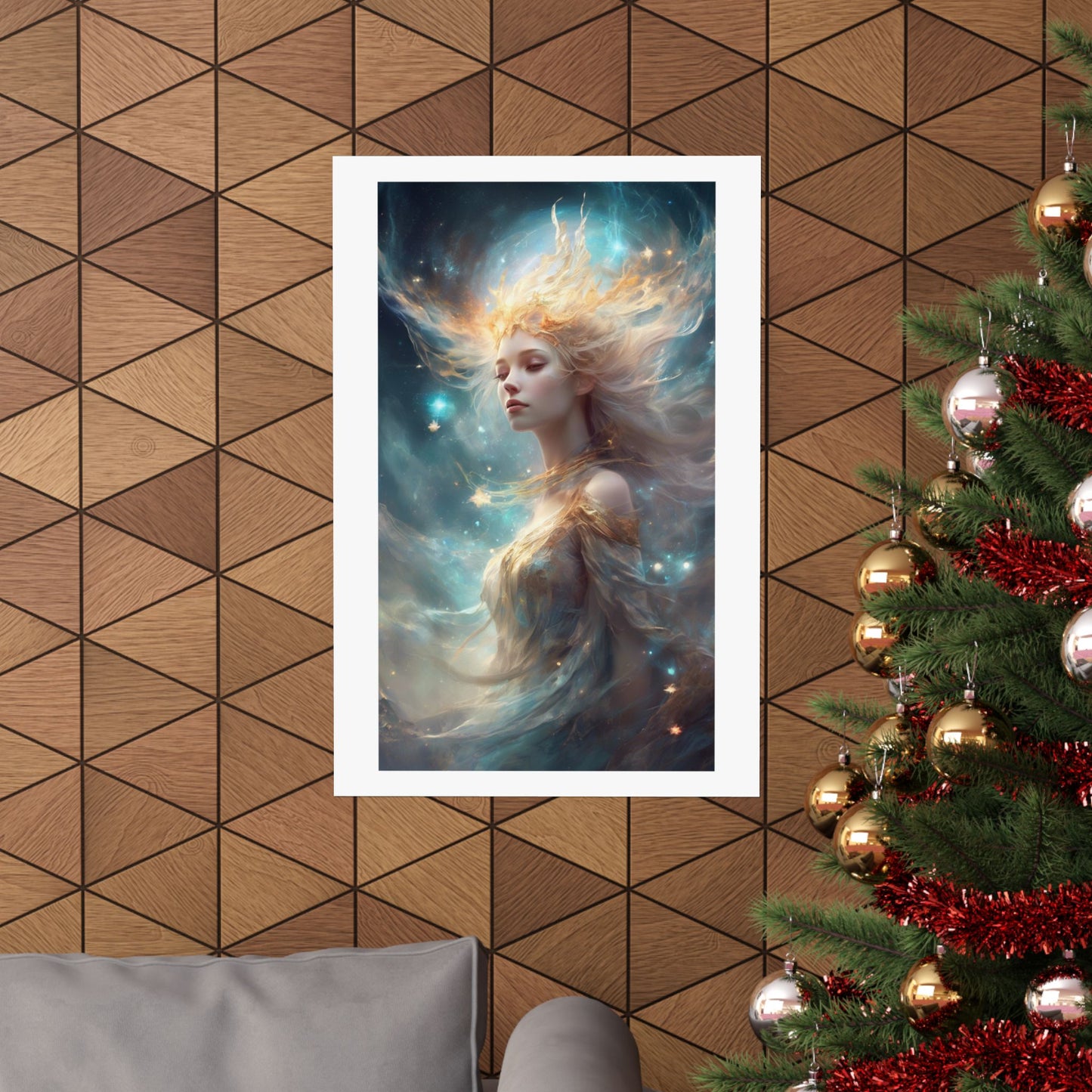 Solar Celestial Spirit Fantasy Portrait Poster