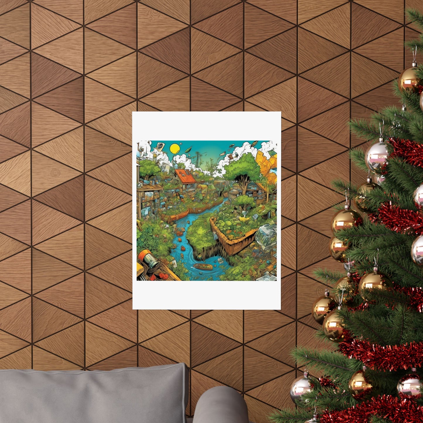 Whimsical Garden Stream Nature Gift Art Poster