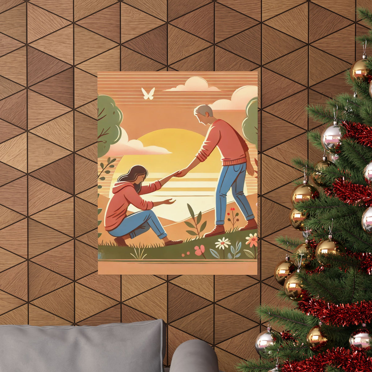 Helping Hands Sunset Garden Wall Art Poster