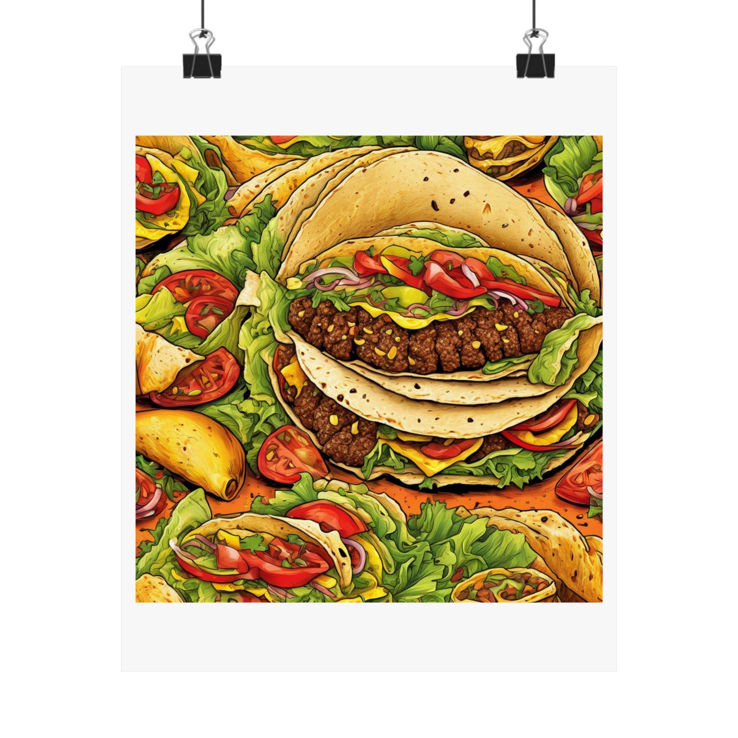 Stacked Taco Fiesta Foodie Gift Art Poster