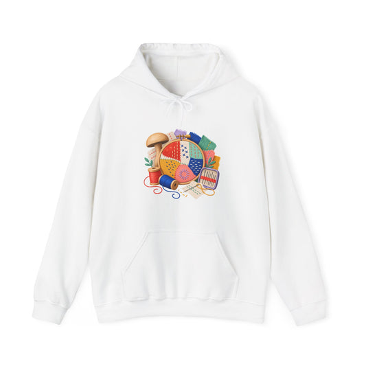 Colorful Visible Mending Workshop Hoodie