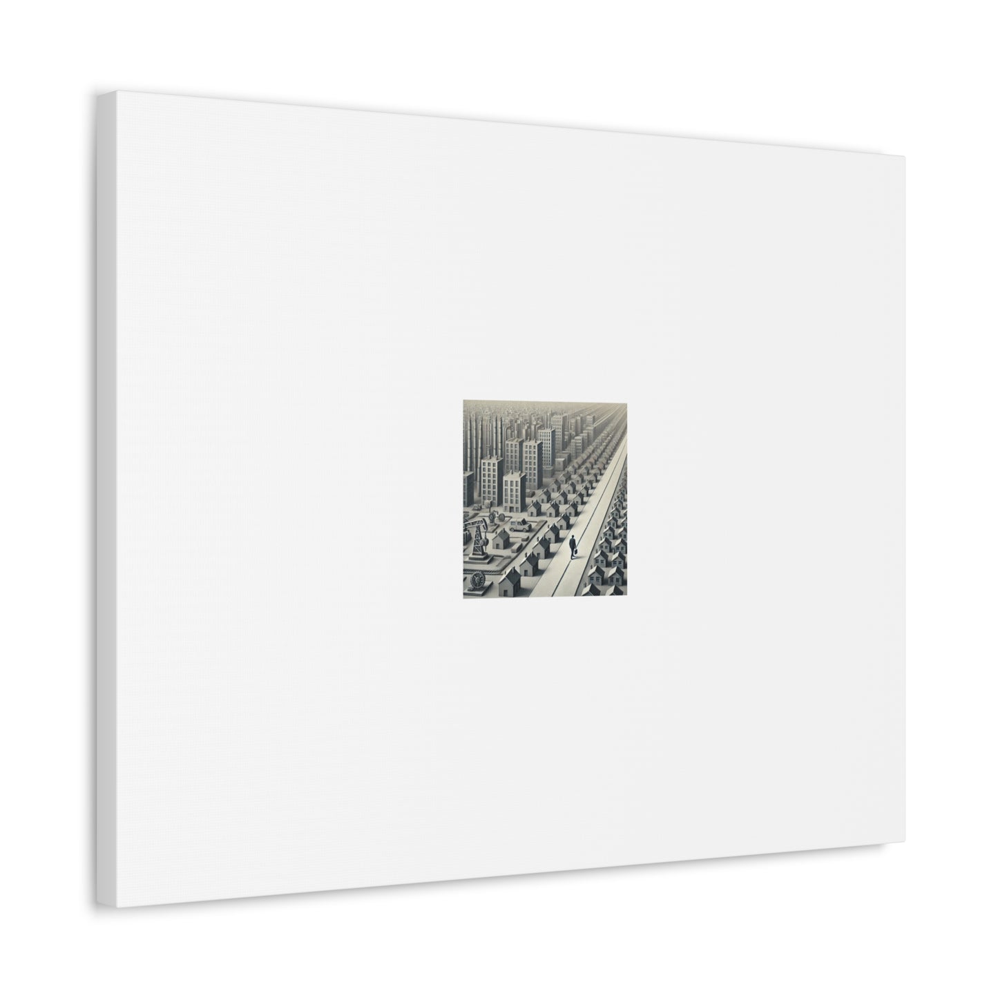 Monochrome Urban Factory Cityscape Canvas Industrial Wall Art Gift