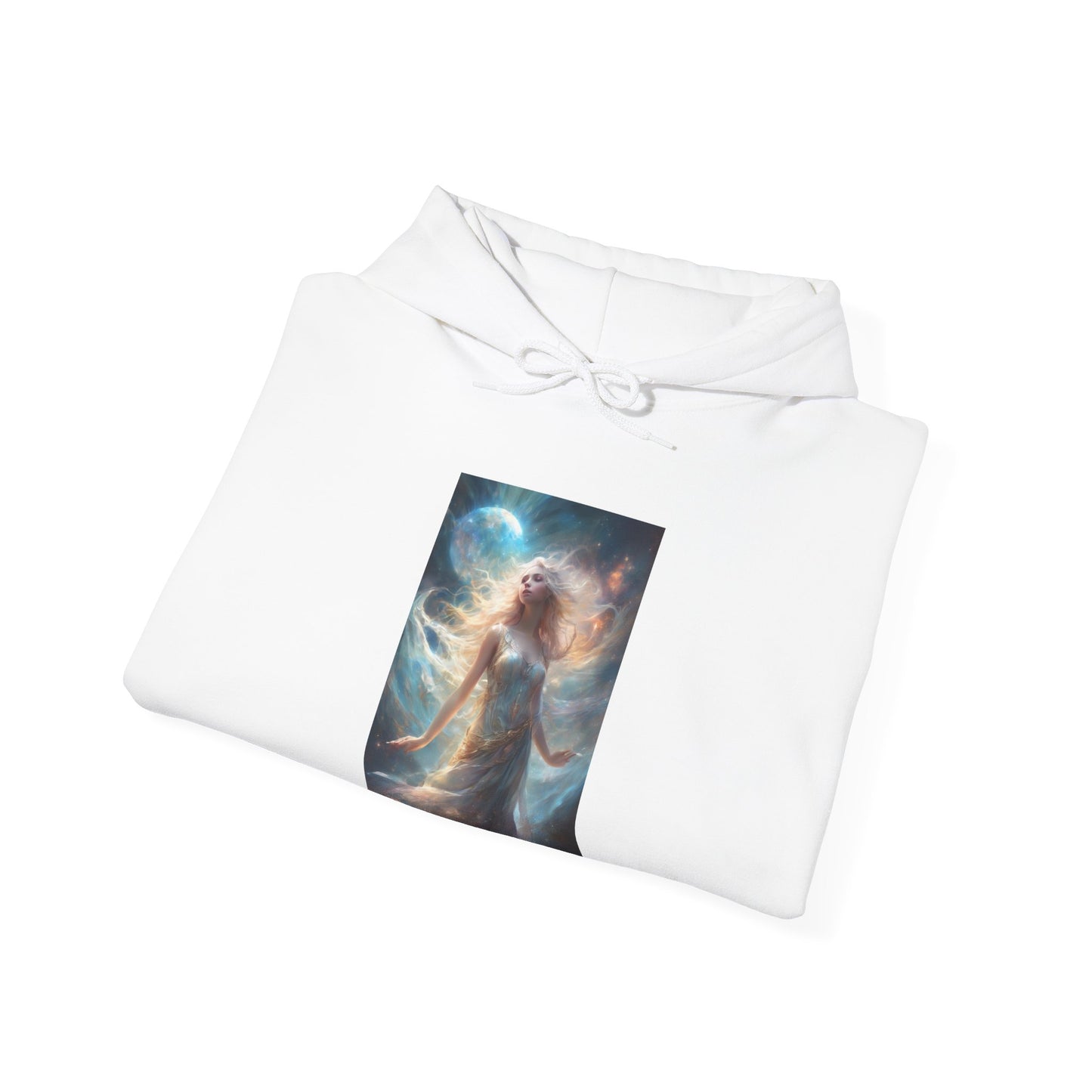 Moonlit Celestial Maiden Fantasy Portrait Hoodie