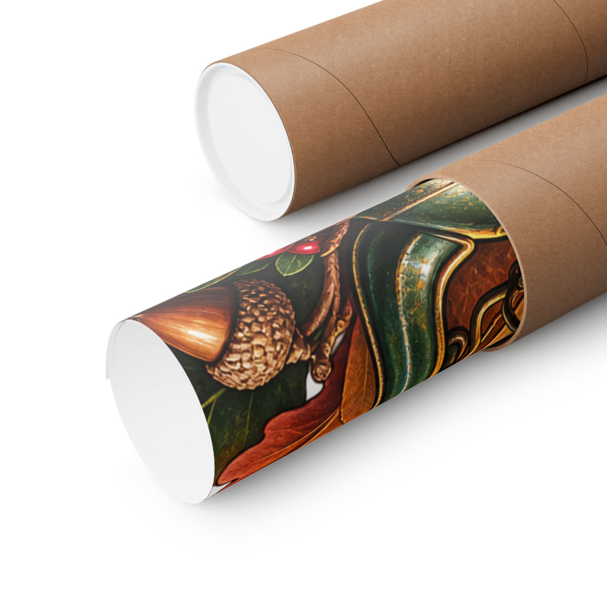 Autumn Oak Lantern and Acorns Poster