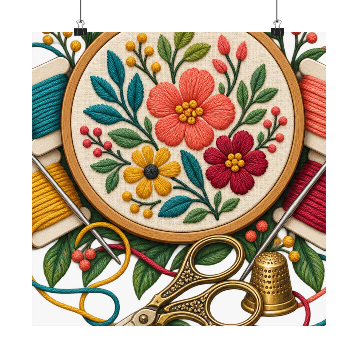Botanical Embroidery Workshop Poster
