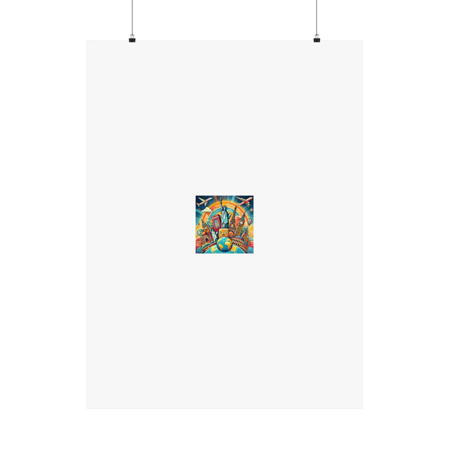 Global Landmark Adventure Collage Colorful Travel Poster