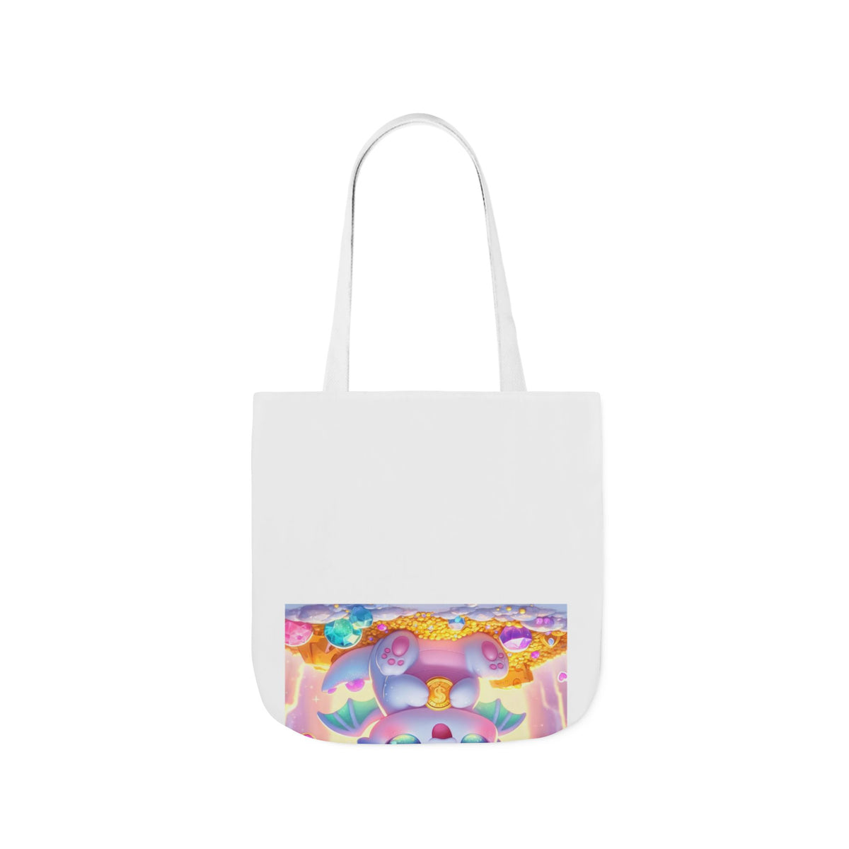 Pastel Treasure Dragon Kawaii Fantasy Canvas Tote Bag