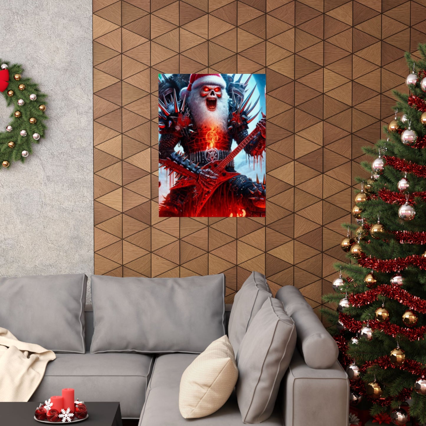Heavy Metal Santa Holiday Concert Music Room Poster