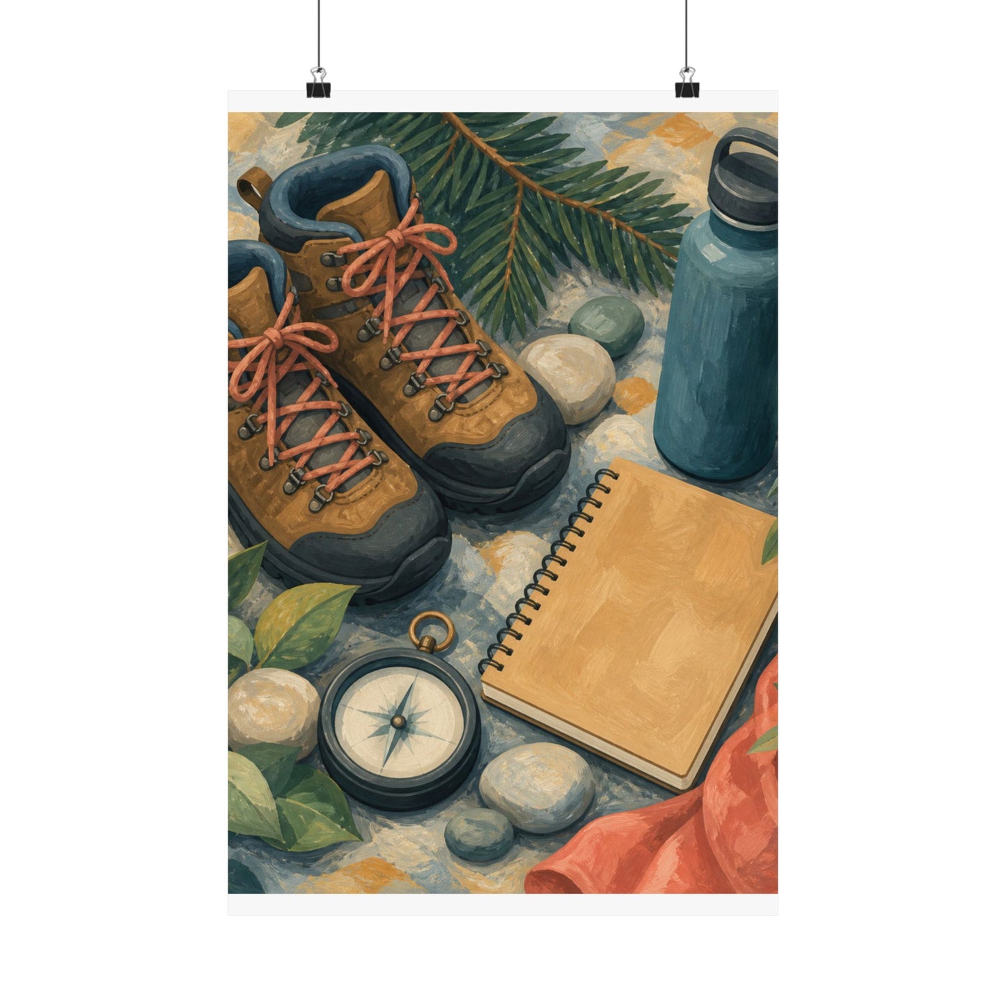 Quiet Hiking Trail Gear Art Poster