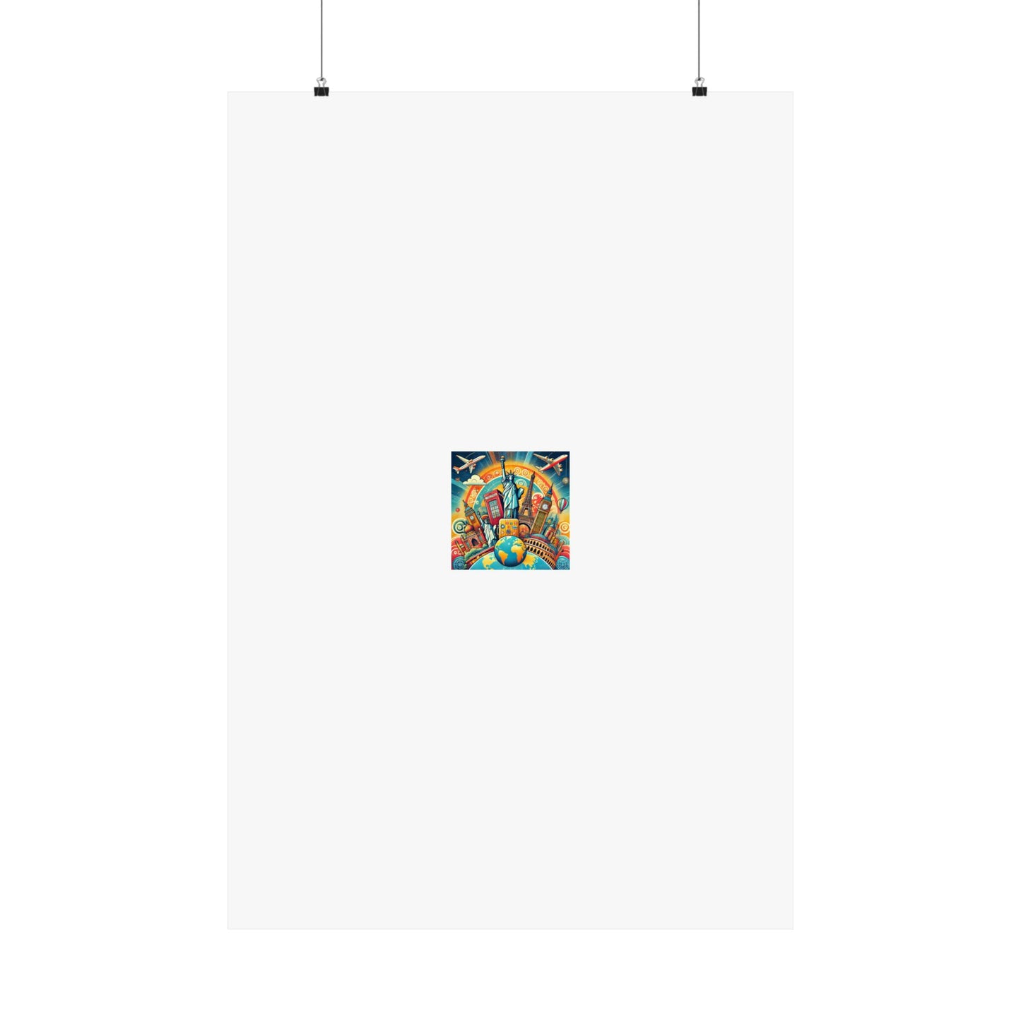 Global Landmark Adventure Collage Colorful Travel Poster