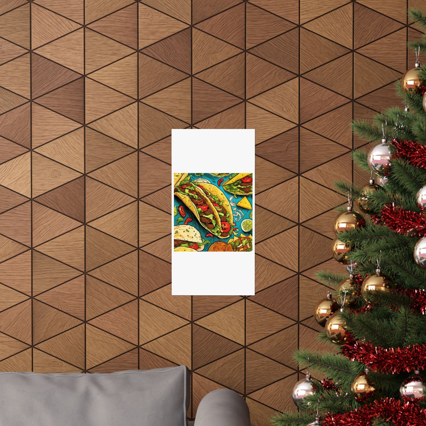 Taco Party Pattern Foodie Gift Art Poster