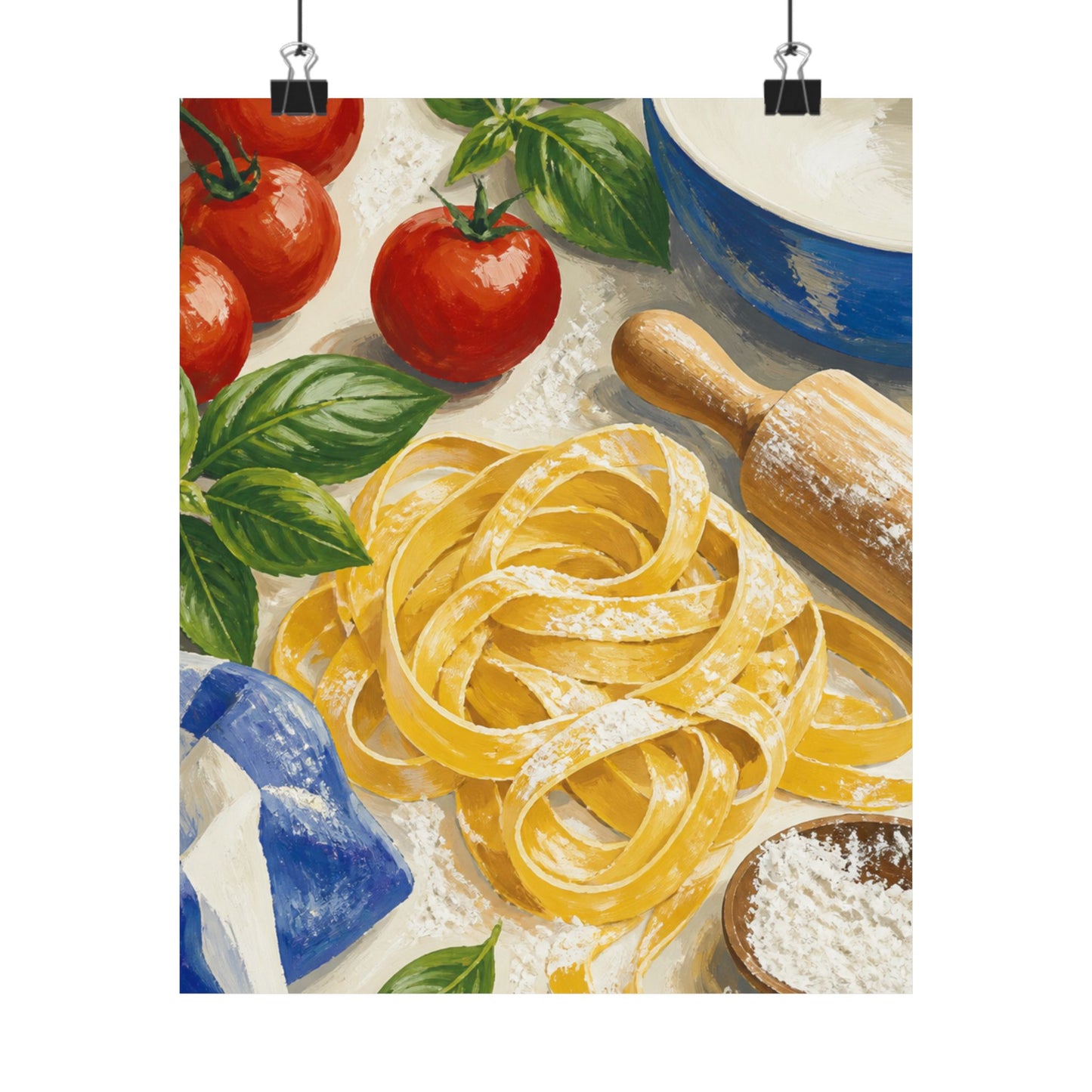 Fresh Pasta Making Kitchen Art Poster