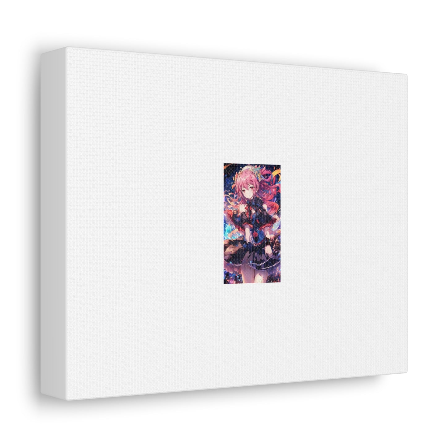 Pink Haired Fantasy Heroine Anime Portrait Canvas Wall Art