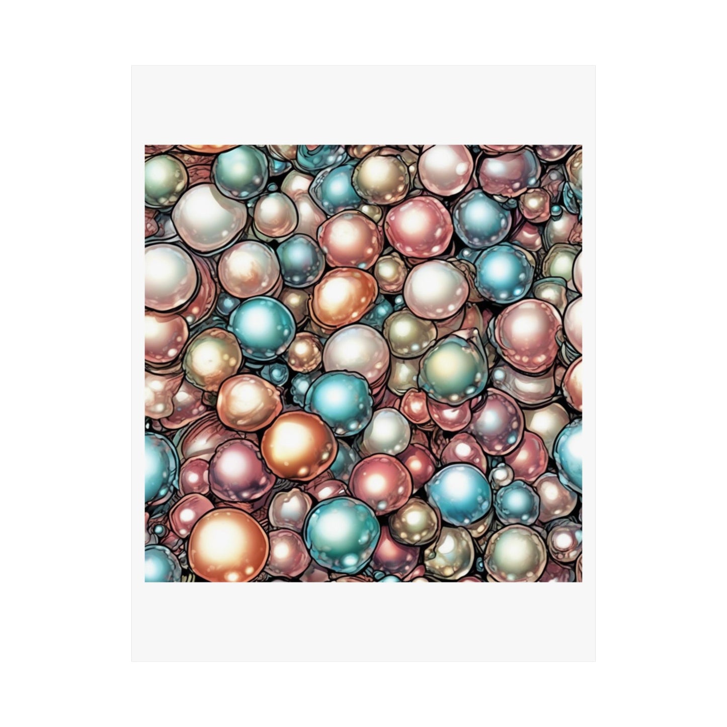 Rainbow Pearl Marble Abstract Gift Art Poster