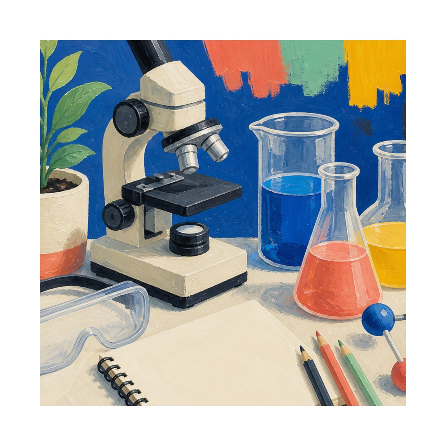 Colorful Science Lab Learning Art Poster