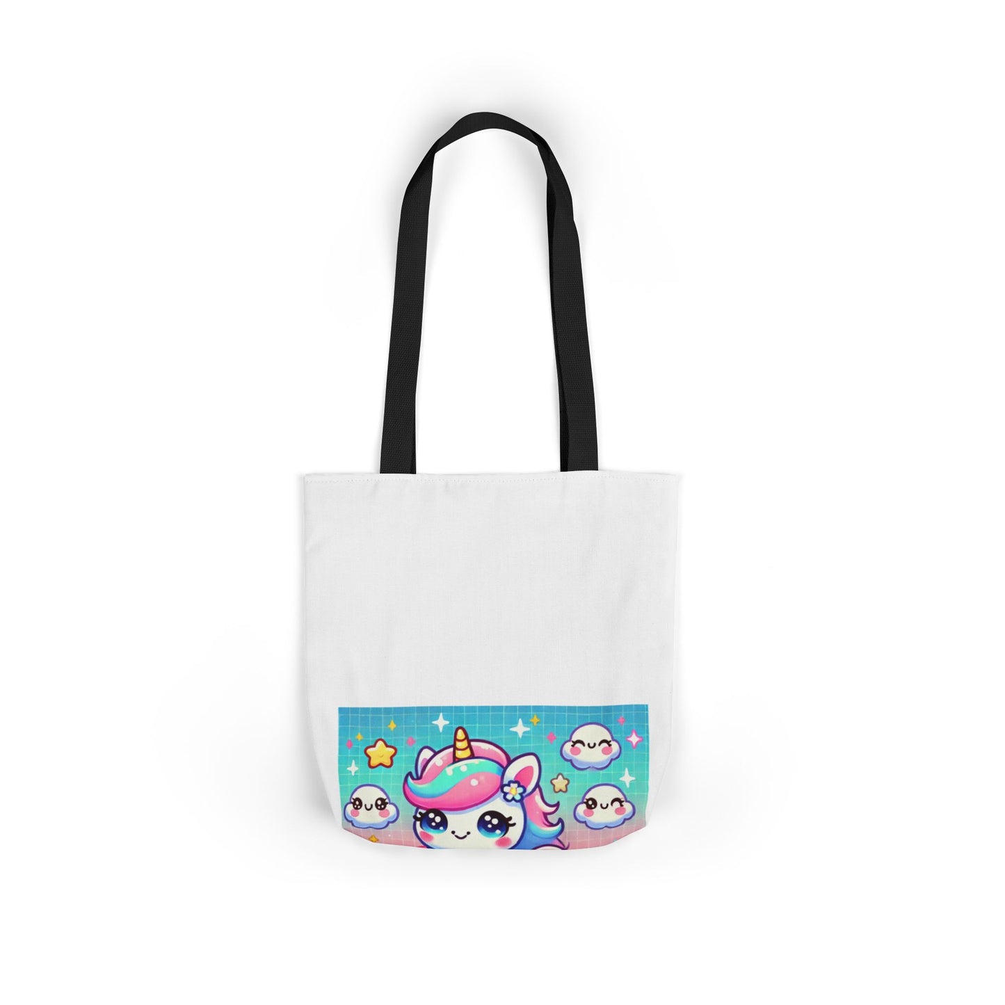 Pastel Rainbow Unicorn Cloud Kawaii Canvas Tote Bag