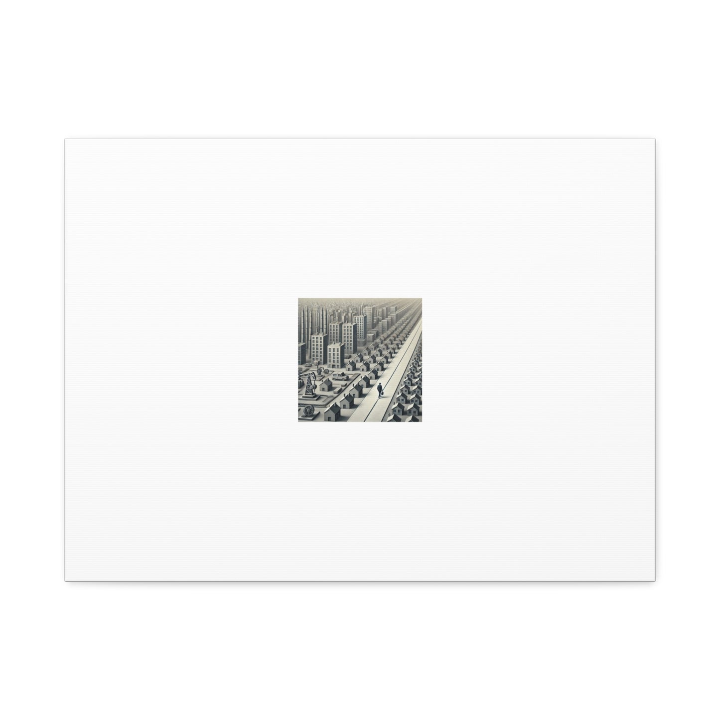 Monochrome Urban Factory Cityscape Canvas Industrial Wall Art Gift