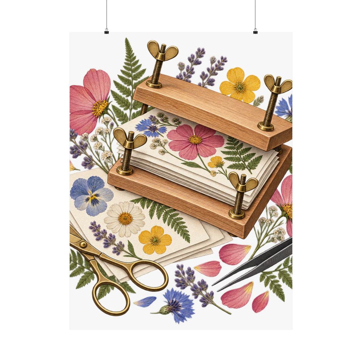 Botanical Flower Press Workshop Poster