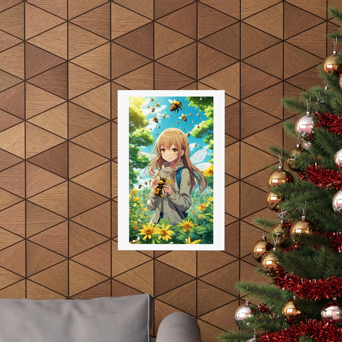 Bee Fairy Garden Anime Nature Art Poster